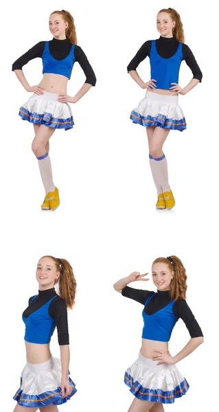 Cheerleader isolerad på den vita bakgrunden — Stockfoto