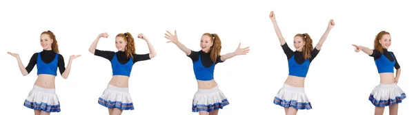 Cheerleader isolated on the white background — Stock Photo, Image