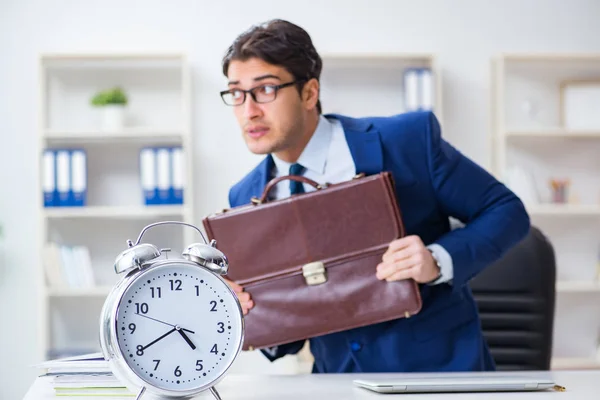 Businessman in bad time management concept