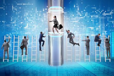 Hızlı ve hızlı terfi kavramında iş kadını