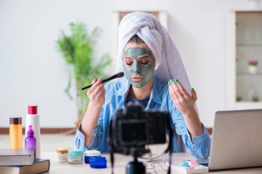 vlog için Güzellik blogcusu kayıt videosu