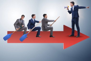 İş adamı iş konseptinde çizelgede