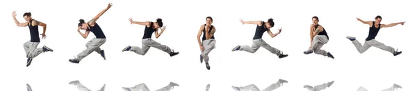 Man dancing isolated on the white — Stock Photo, Image