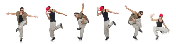 Man dansen geïsoleerd op de witte — Stockfoto