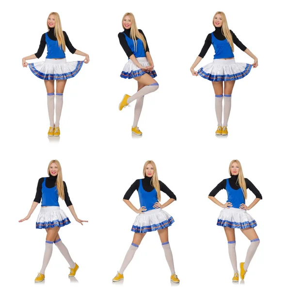 Cheerleader isolerad på den vita bakgrunden — Stockfoto