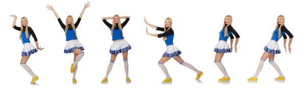 Cheerleader isolerad på den vita bakgrunden — Stockfoto