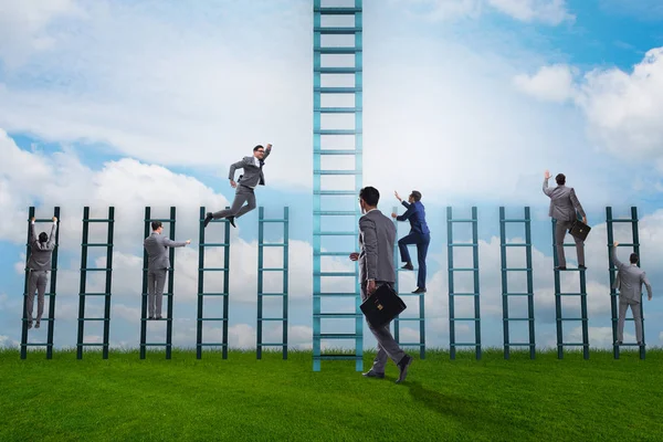 Competition concept with businessman beating competitors — Stock Photo, Image