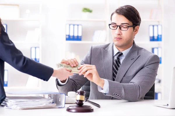 Lawyer being offered bribe for his services — Stock Photo, Image