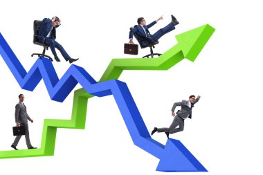 Kriz ve iyileşme konseptinde iş adamı