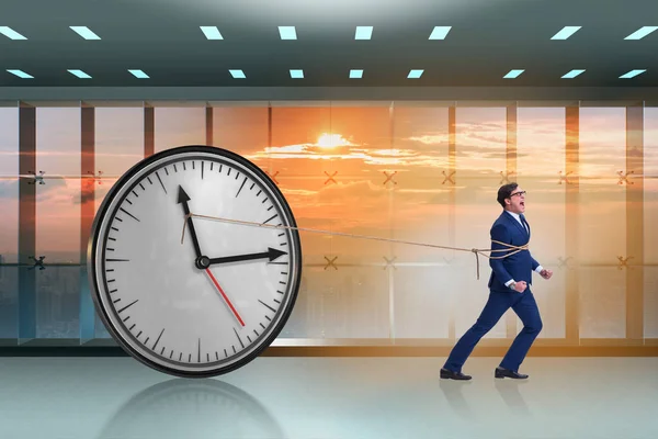 Businessman in time management concept