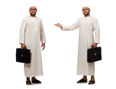 Beyaz üzerine izole edilmiş Arap adam kavramı