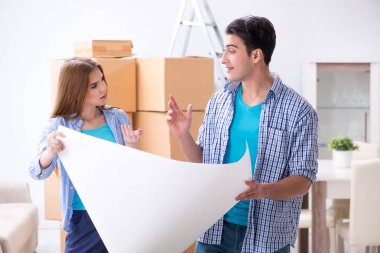 Genç aile planlama evi çizim ile yenileme