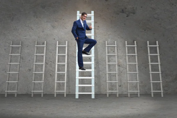 さまざまなはしごでキャリアアップの概念 — ストック写真
