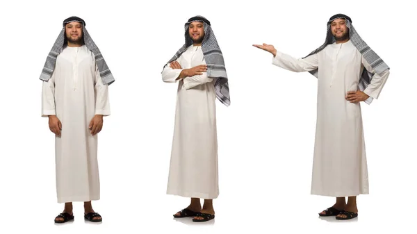 Concepto con hombre árabe aislado en blanco — Foto de Stock