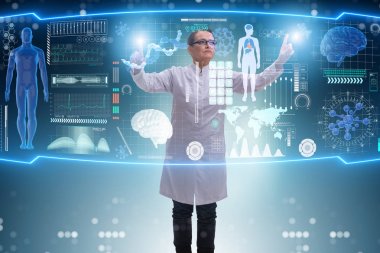 Teletıp sağlık konsepti kadın doktoru