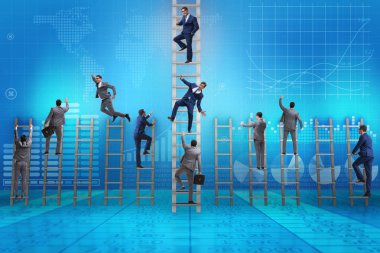 Rakiplerini döven iş adamlarıyla rekabet konsepti