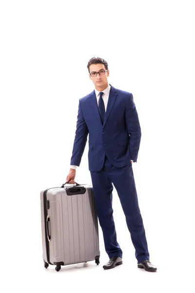 ビジネス旅行の概念が白で隔離のビジネスマン — ストック写真