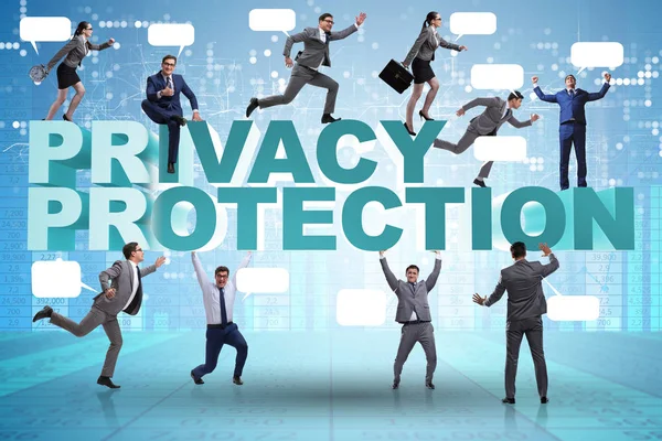 Data privacy protection concept with business people — Stock Photo, Image