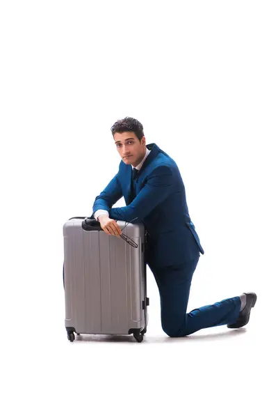 ビジネス旅行の概念が白で隔離のビジネスマン — ストック写真
