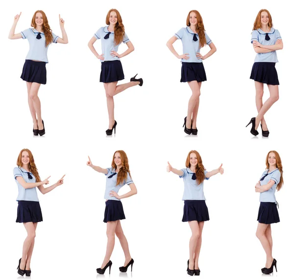 Yaramaz öğrenci genç erkek beyaz izole