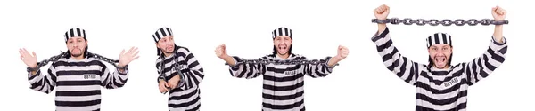 Börtön rab elszigetelt a fehér háttér — Stock Fotó