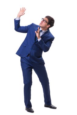 Beyaz arka planda izole iş adamı