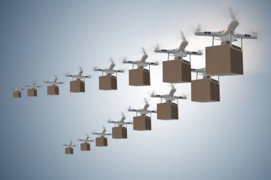 Paket teslimatı konseptinde dronlar