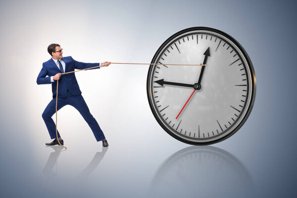 Businessman in time management concept