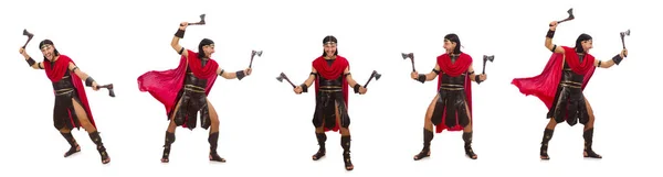 Gladiator isoliert auf weiß — Stockfoto