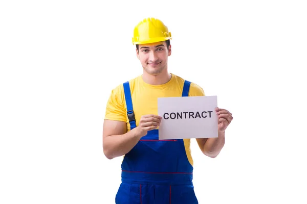 Trabajador no contento con su contrato de trabajo — Foto de Stock