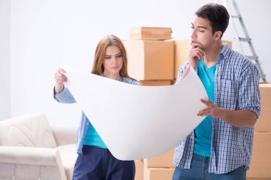 Genç aile planlama evi çizim ile yenileme