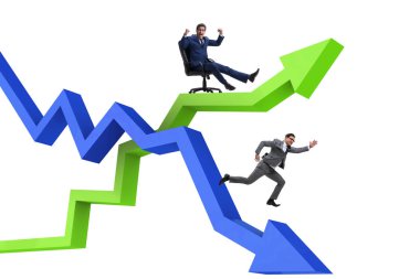 Kriz ve iyileşme konseptinde iş adamı