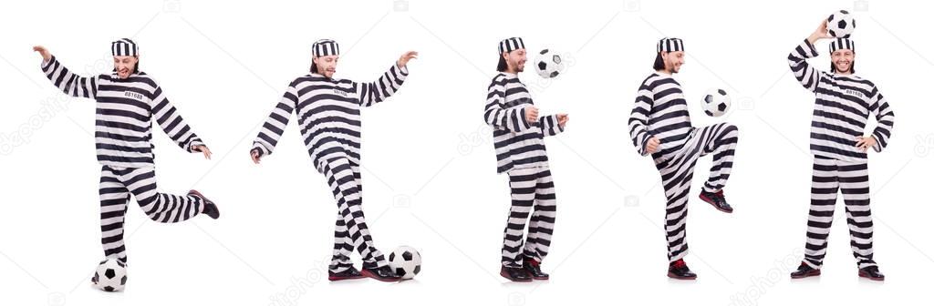 Prison inmate isolated on the white background