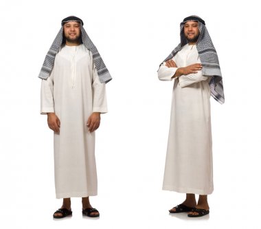 Beyaz üzerine izole edilmiş Arap adam kavramı