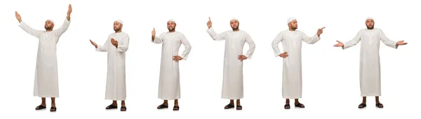 Concetto con araba uomo isolato su bianco — Foto Stock