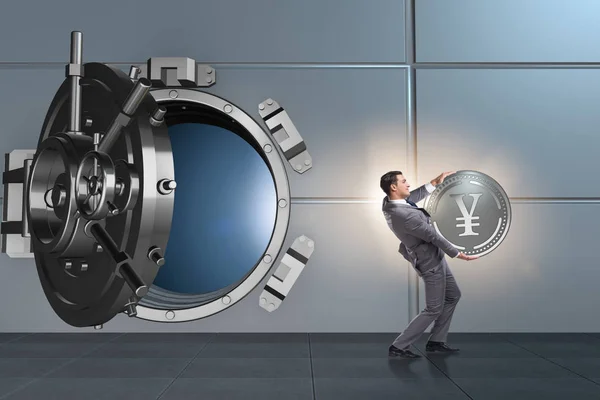 Mann stiehlt Geld aus Bank — Stockbild Mann stiehlt Geld aus Bank — Stockfoto