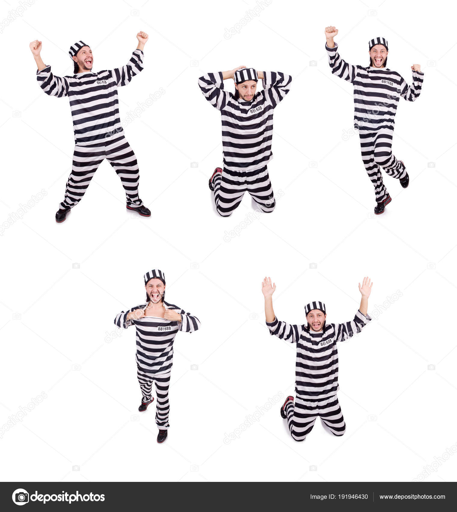 Prison inmate isolated on the white background Stock Photo by ©Elnur