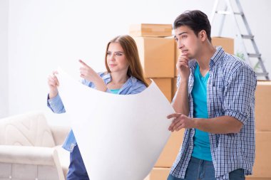 Genç aile planlama evi çizim ile yenileme