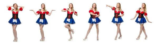 Vrouw in Oktoberfest concept op wit — Stockfoto