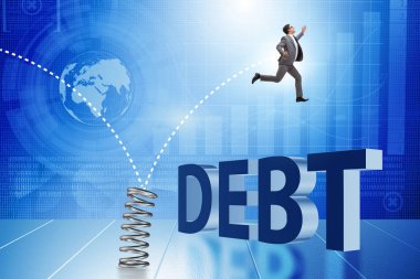 İş adamı, ilkbahardan iş konseptine atlıyor