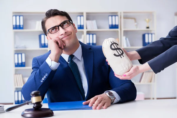 Judge in bribe concept with money — Stock Photo, Image