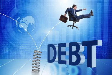 İş adamı, ilkbahardan iş konseptine atlıyor