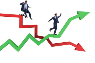 Kriz ve iyileşme konseptinde iş adamı