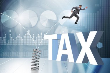 İş adamı, ilkbahardan iş konseptine atlıyor