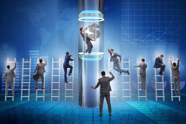 İşadamı finansal konseptte terfi alıyor