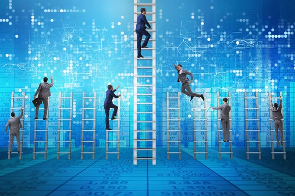 Rakiplerini döven iş adamlarıyla rekabet konsepti