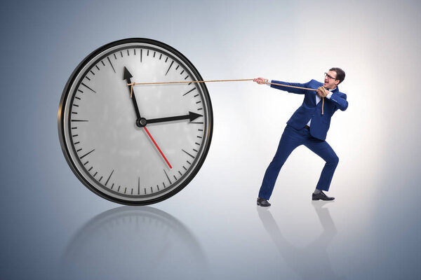 Businessman in time management concept