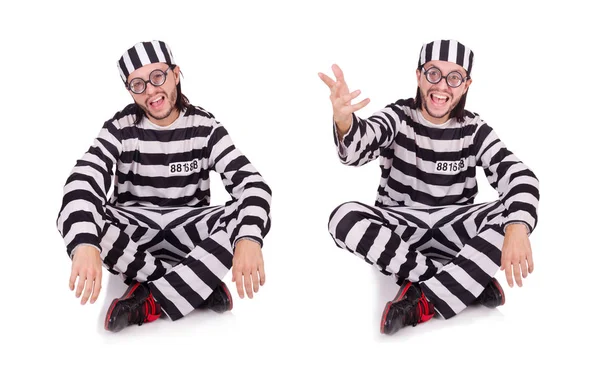 Vězeňský vězeň izolován na bílém pozadí — Stock fotografie