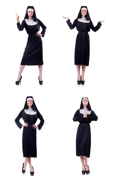 Nun isolated on the white background — Stock Photo, Image