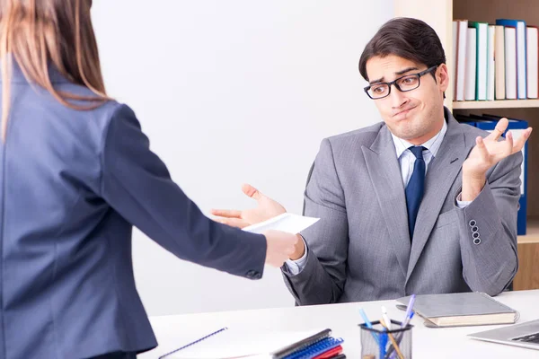 Businessman in unethical business concept with bribe — Stock Photo, Image